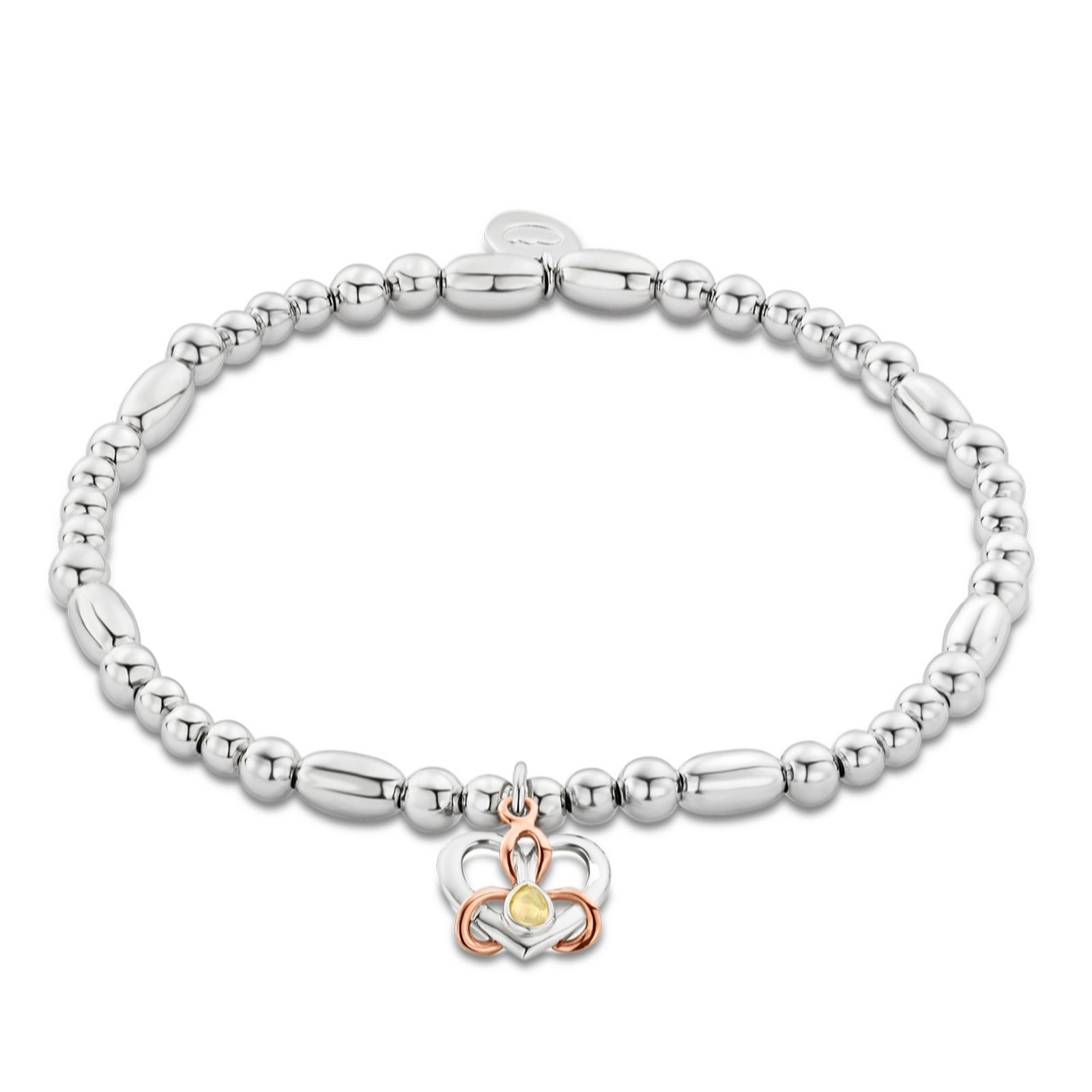 Clogau Forever Yours Sterling Silver Dwynwen Affinity Bracelet with Opal