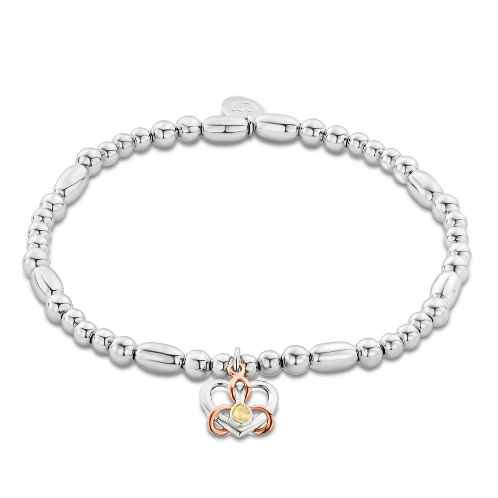 Clogau Forever Yours Sterling Silver Dwynwen Affinity Bracelet with Opal