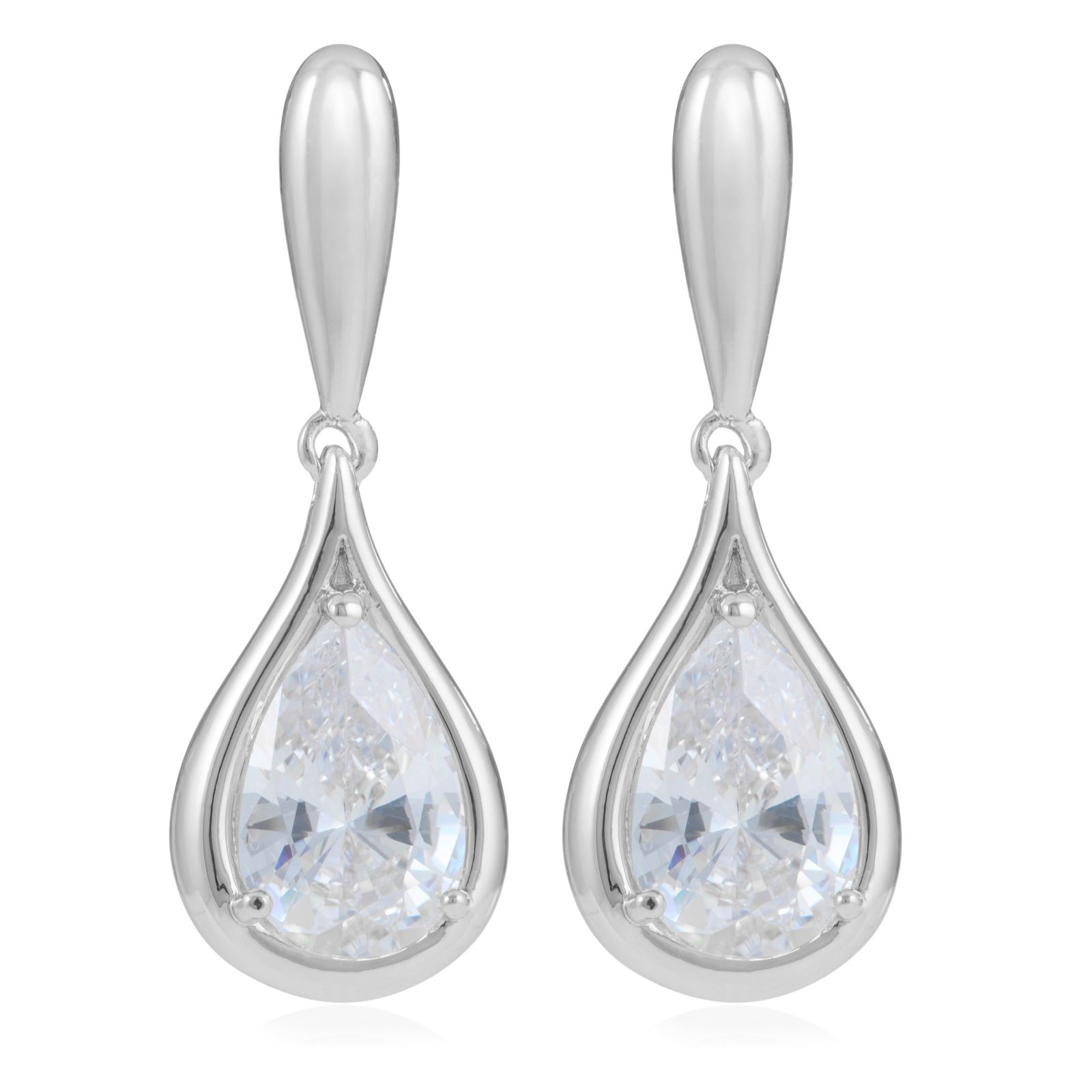 Diamonique Edit Sculptural Designed Drop Earrings