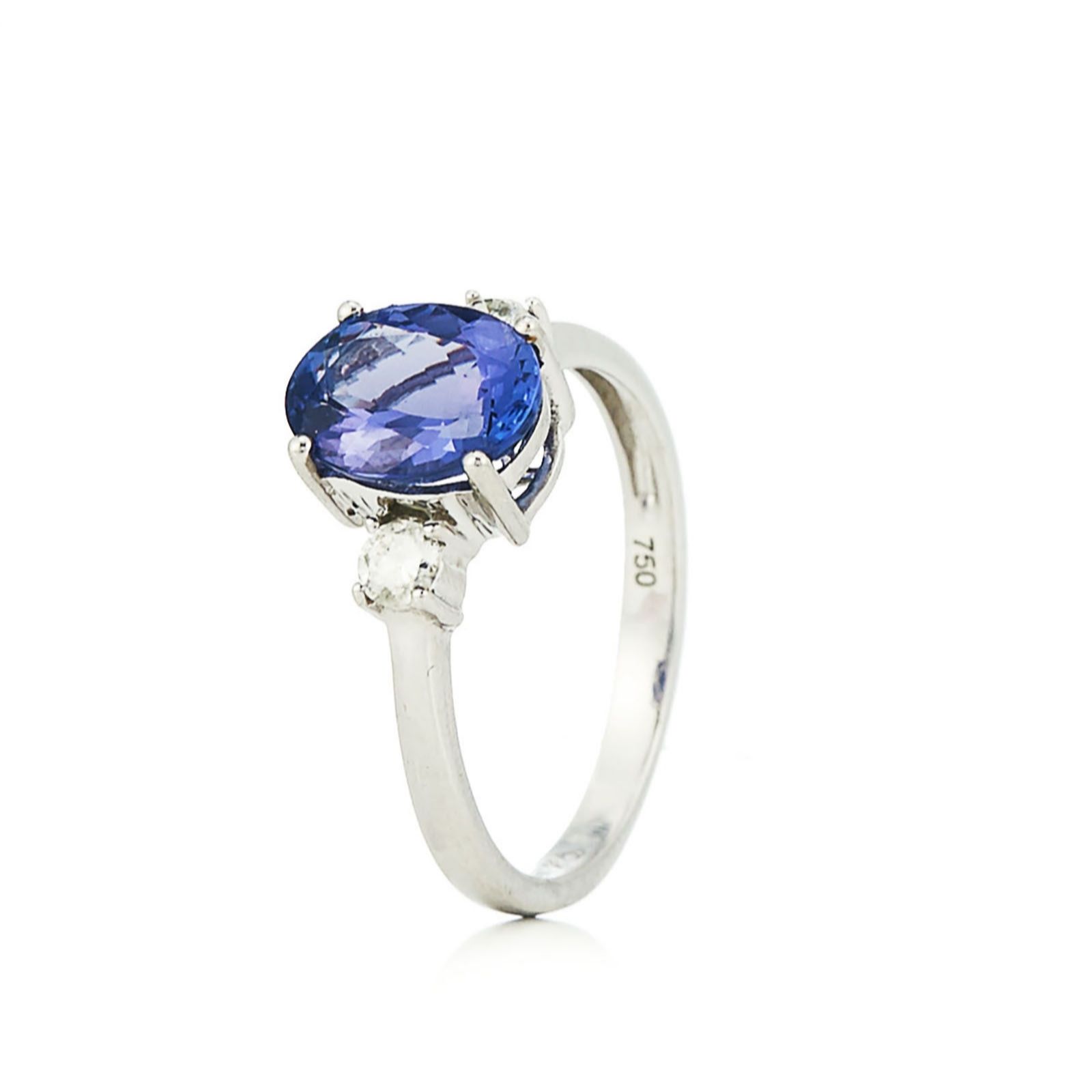  1.70ct AAAA Tanzanite & 0.20ct Diamond 3 Stone Ring 18ct Gold - 330239
