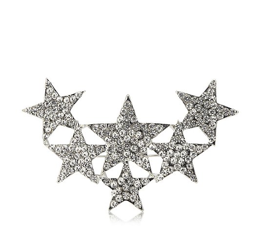 Frank Usher Crystal Star Cluster Pin Brooch