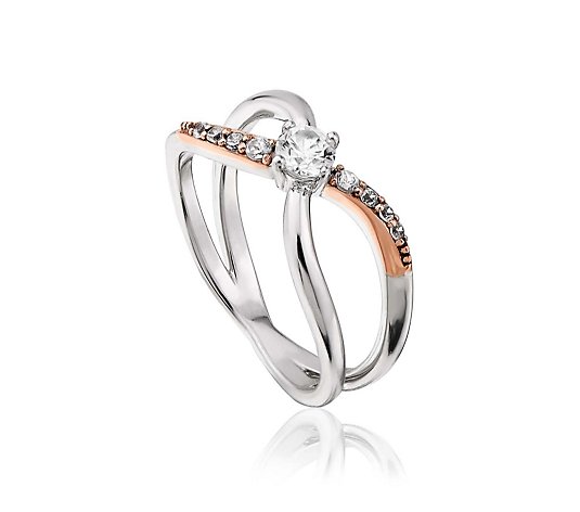 Clogau Kiss Ring Sterling Silver & 9ct Gold