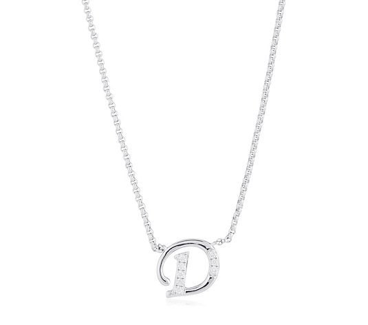 0.05ct Diamond Set Initial Necklace Sterling Silver