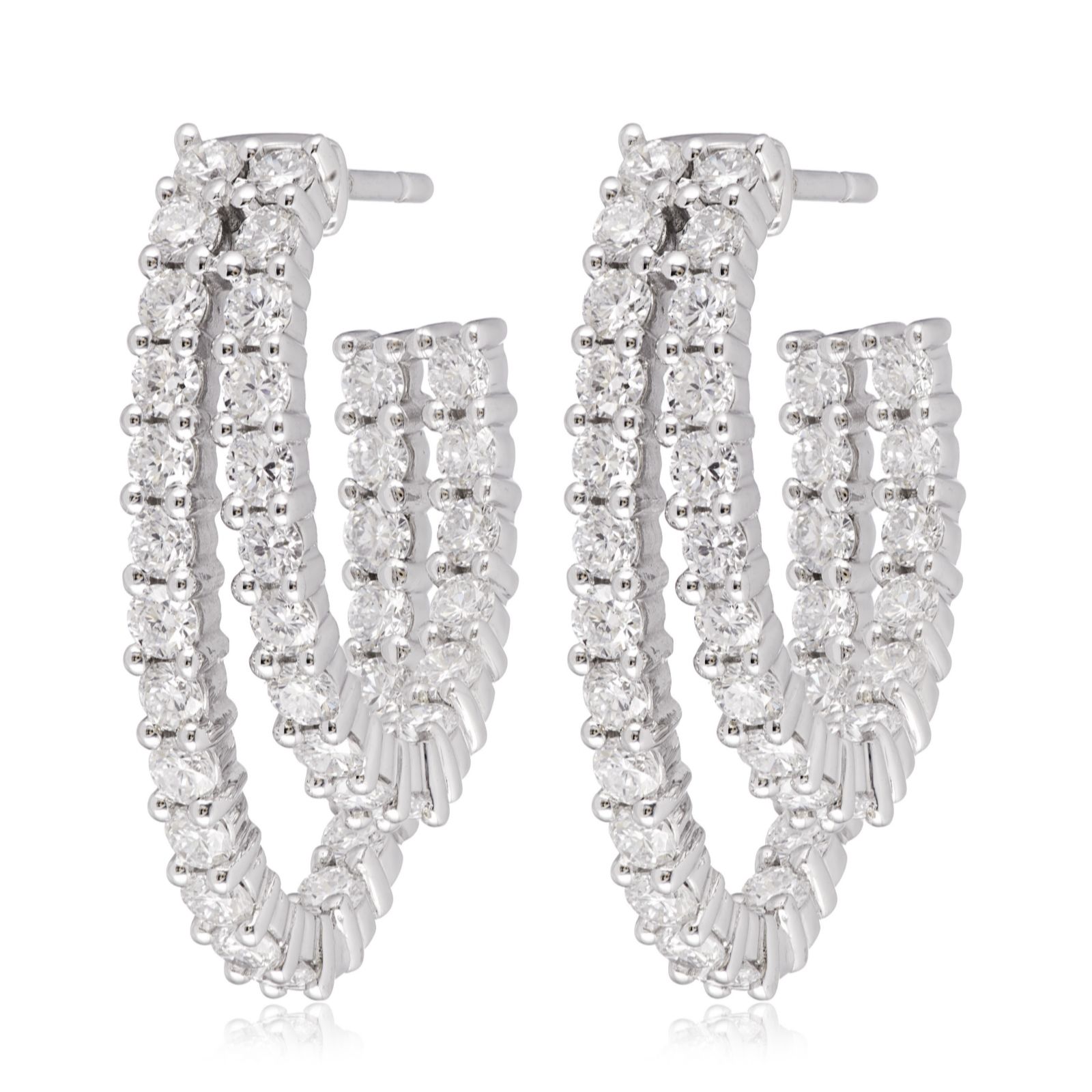 Firelight 2.51ct Lab Grown Diamond Double Hoop Earrings 9ct Gold