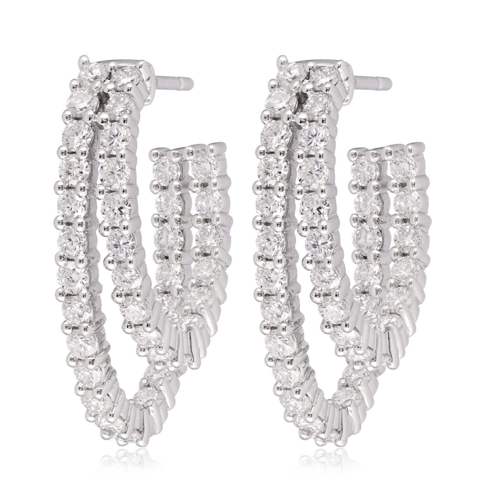 Fire Light 2.51ct Lab Grown Diamond Double Hoop Earrings 9ct Gold