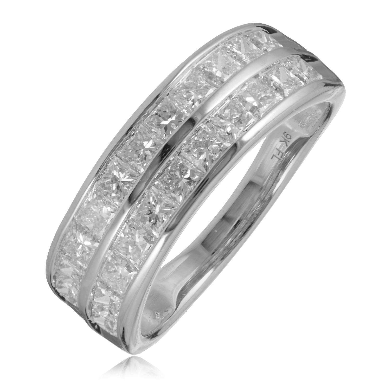 Fire Light 1.5ct Lab Grown Diamond Double Row Band Ring 9ct Gold