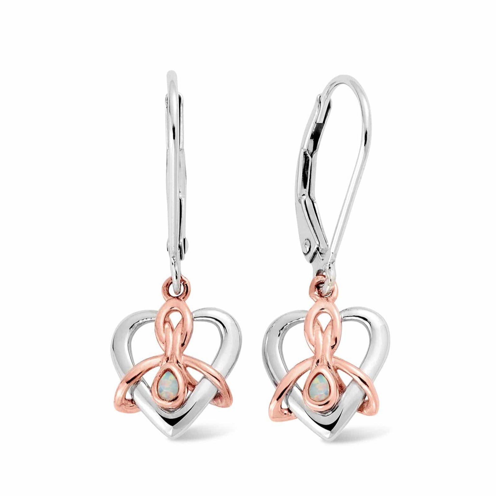 Clogau Forever Yours Sterling Silver Dwynwen Drop Earrings with Opals