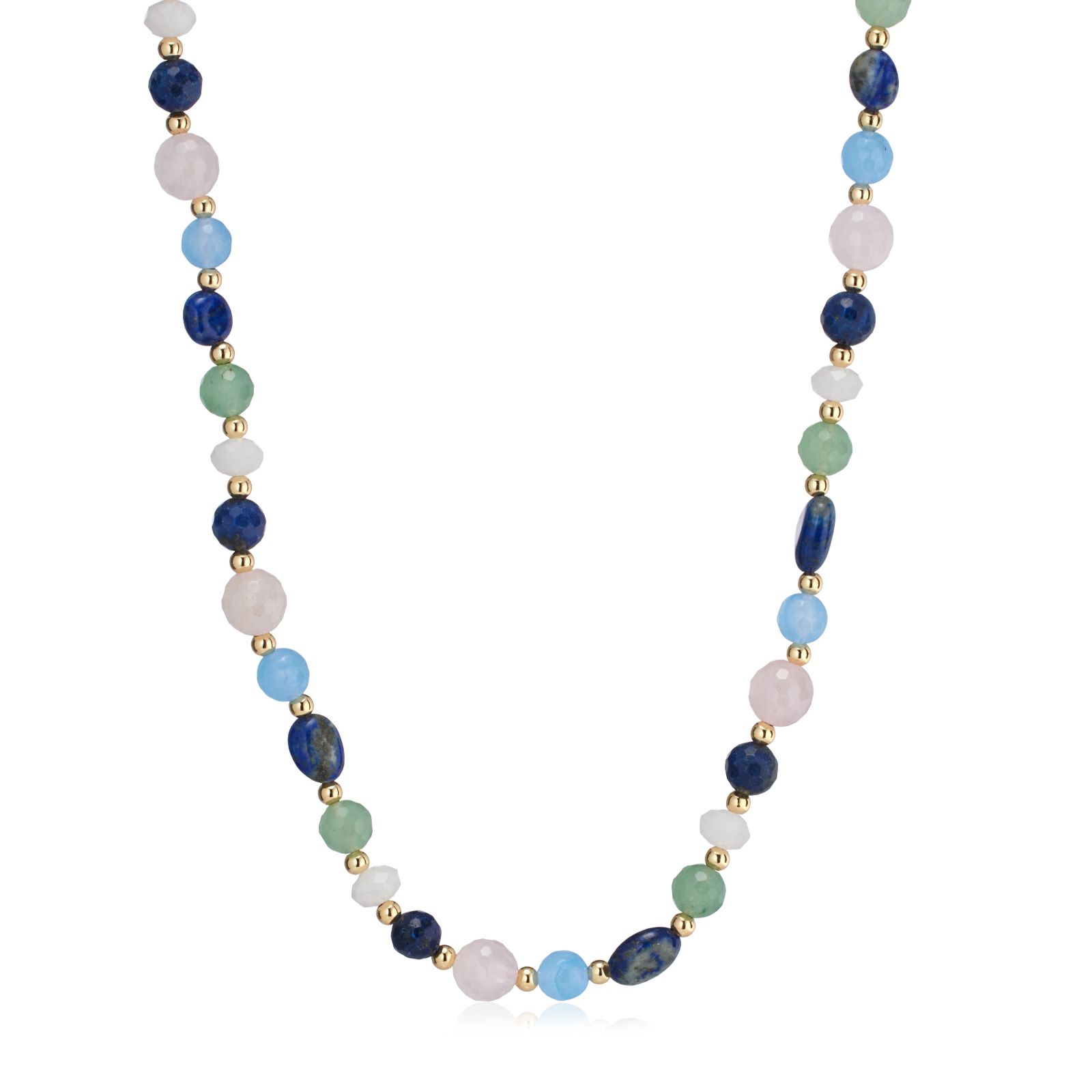 Malika Multi Faceted Semi Precious Mixed Beaded Necklace