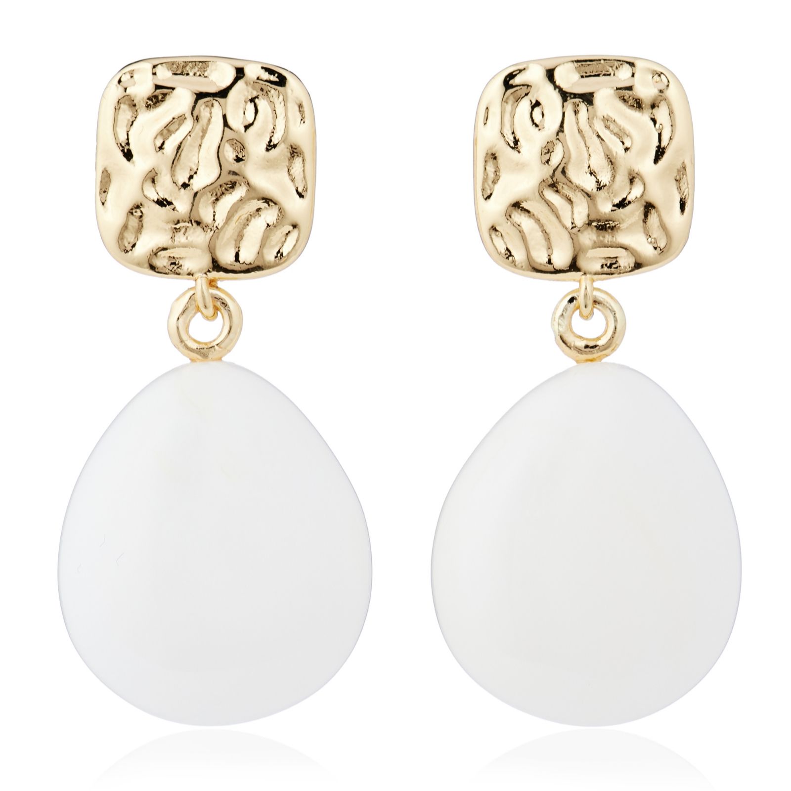 Malika Semi Precious Pebble Drop Earrings