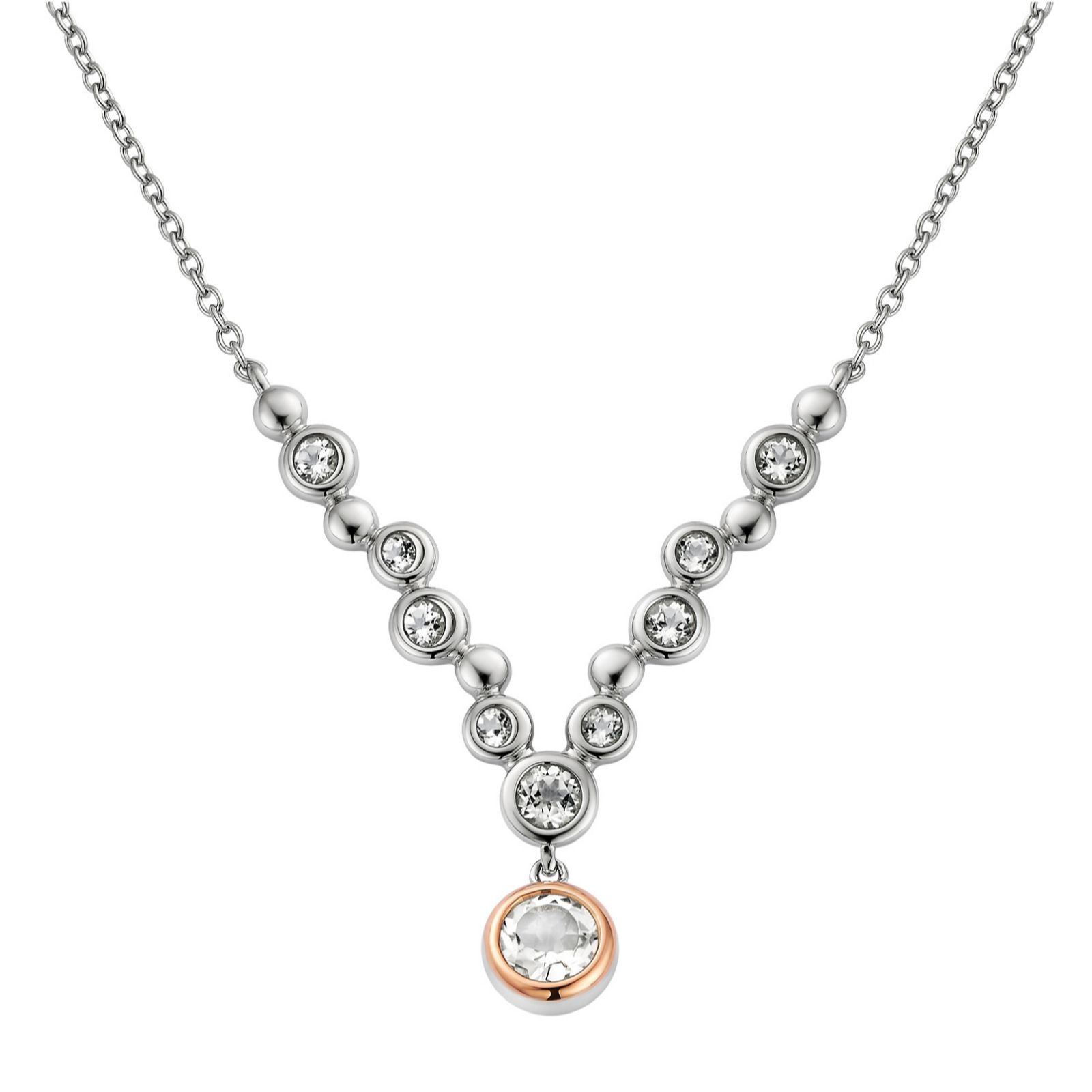 Clogau Celebration Drop Necklace with Topaz Sterling Silver