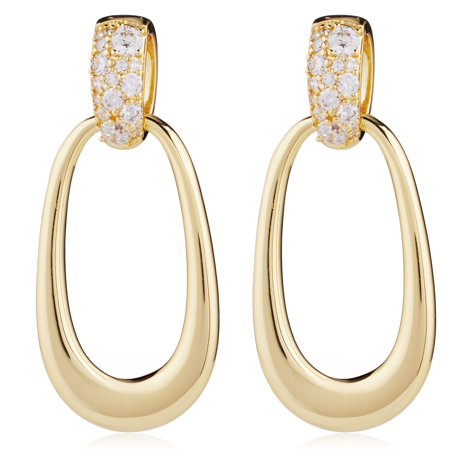 Diamonique Edit 1ct tw Pave Link Earrings