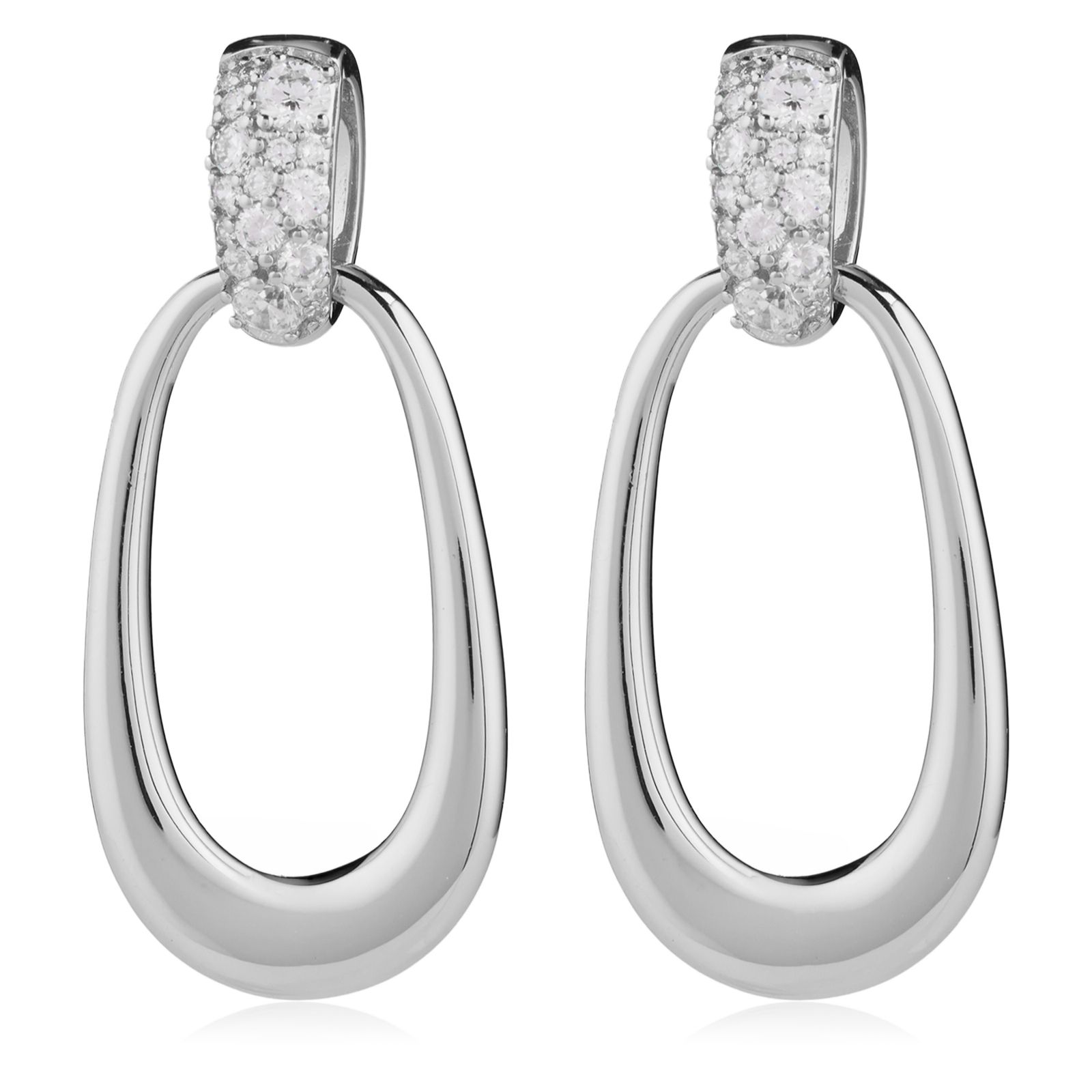Diamonique Edit 1ct tw Pave Link Earrings
