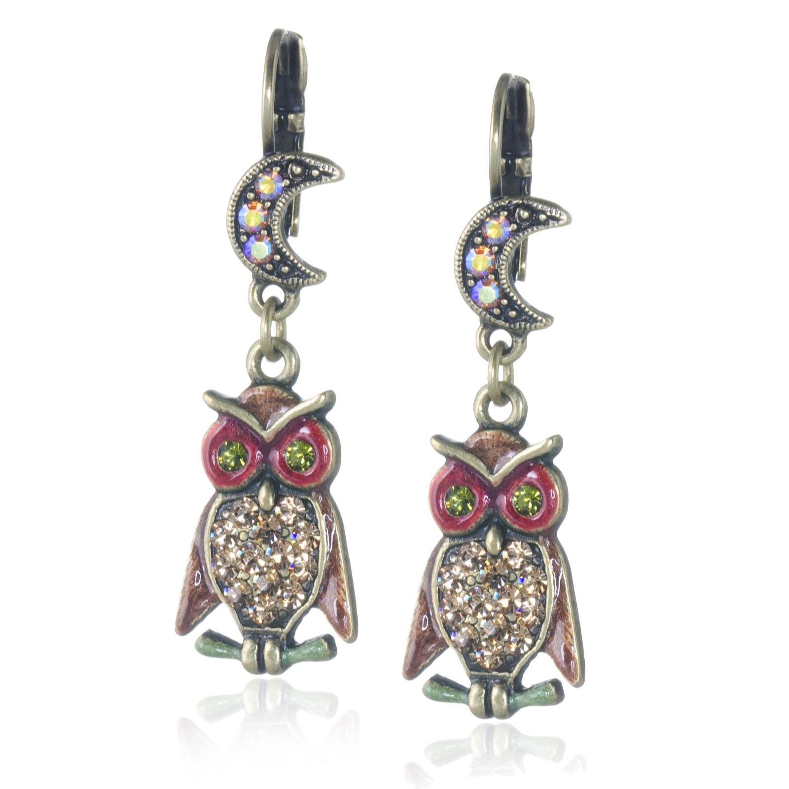 Kirks Folly Bubo Owl Drop Earrings - QVC UK