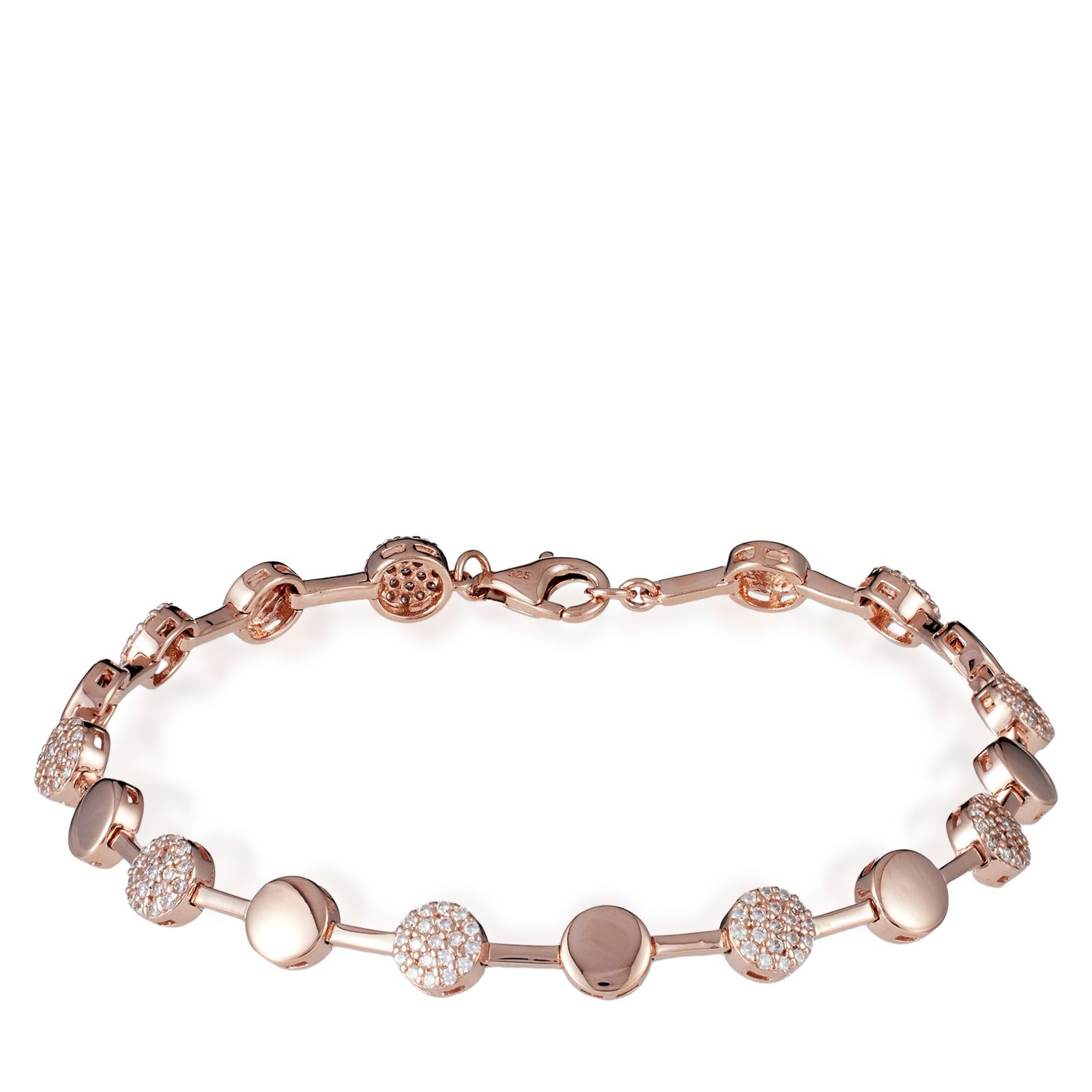 Diamonique 0.95ct tw Circular Bracelet Sterling Silver