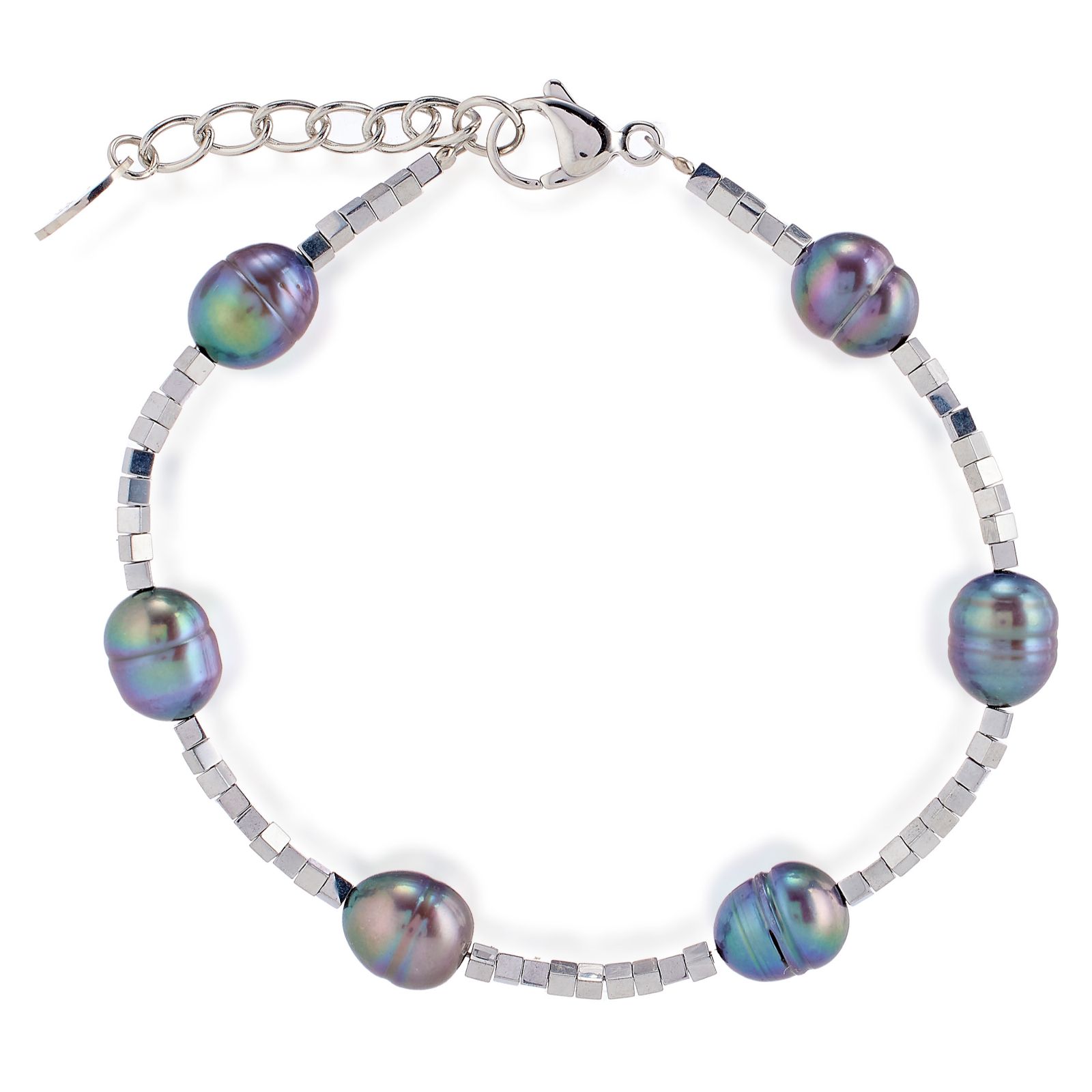 Lara Pearl Cultured Pearl and Hematite Bracelet Stainless Steel