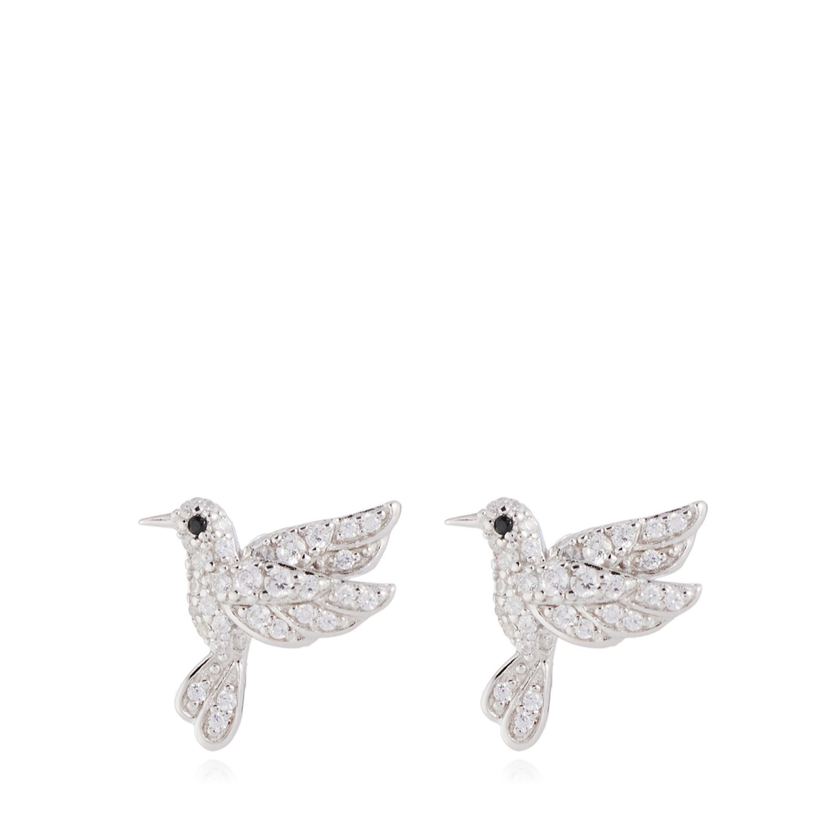 Diamonique 0.26ct Hummingbird Stud Earrings Sterling Silver