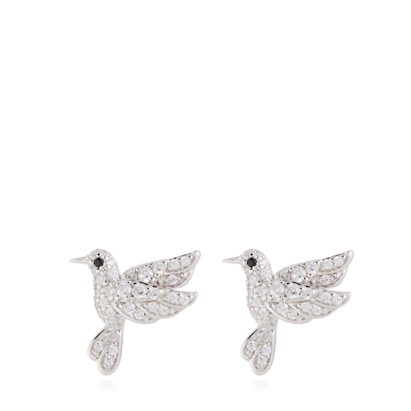 Diamonique 0.26ct Hummingbird Stud Earrings Sterling Silver