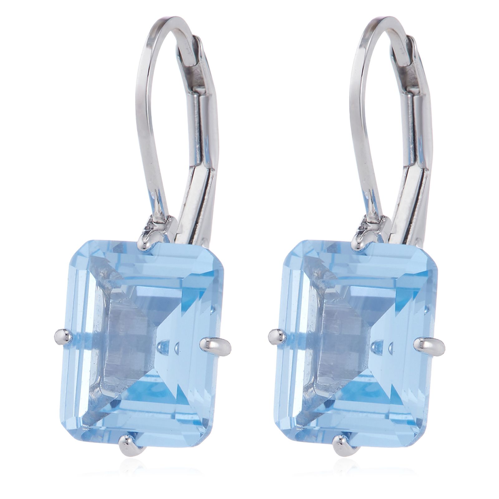 Diamonique 8ct tw Drop Earrings Sterling Silver