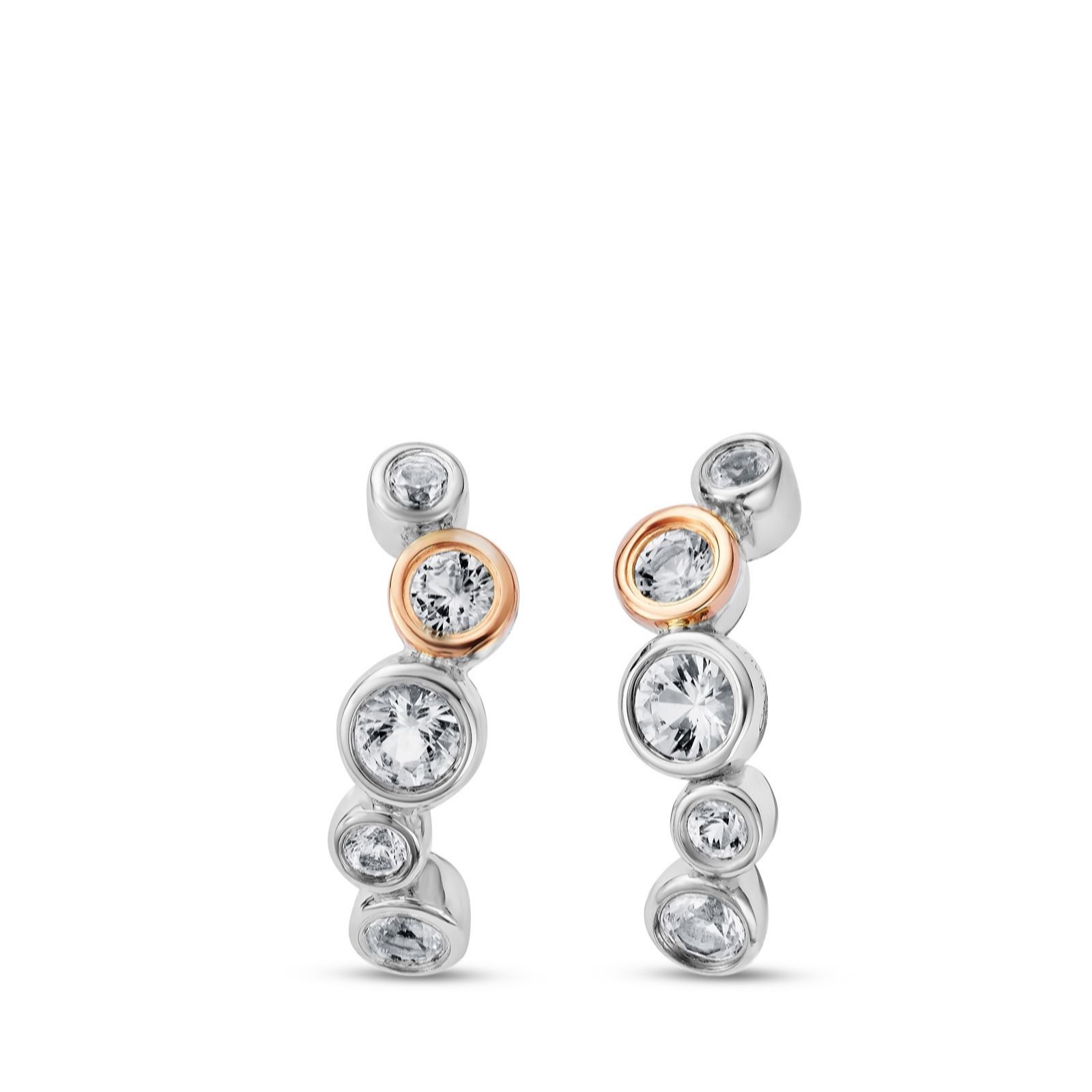 Clogau Celebration Curved Earrings with Topaz Sterling Silver