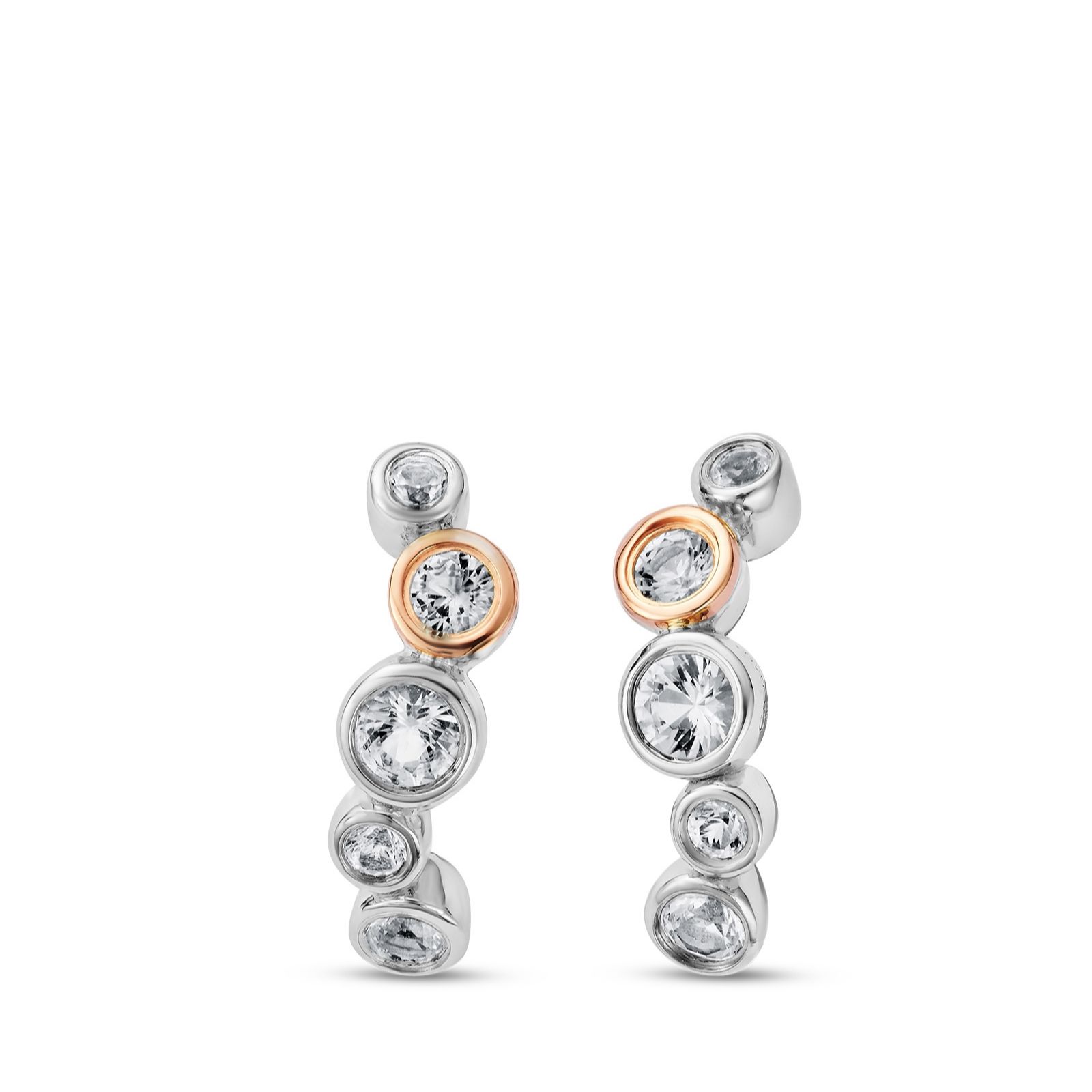 Clogau Celebration Curved Earrings with Topaz Sterling Silver