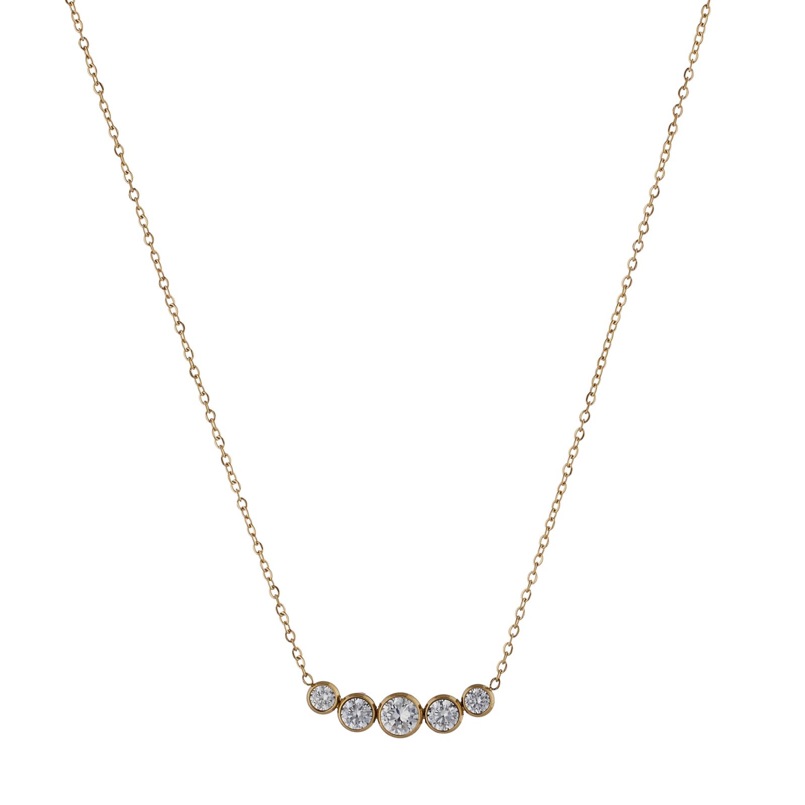 Steel by Diamonique Bezel Set Y Necklace Stainless Steel