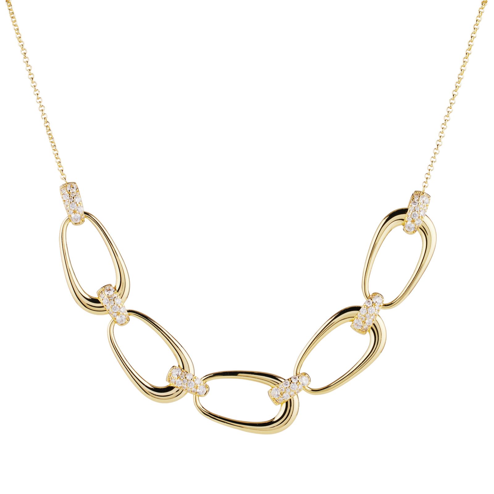 Diamonique Edit 3ct tw Pave Chain Link Necklace