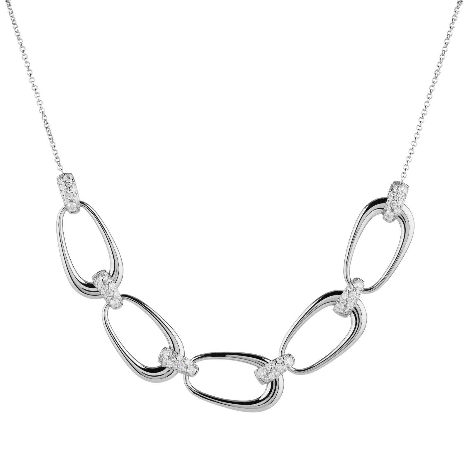 Diamonique Edit 3ct tw Pave Chain Link Necklace