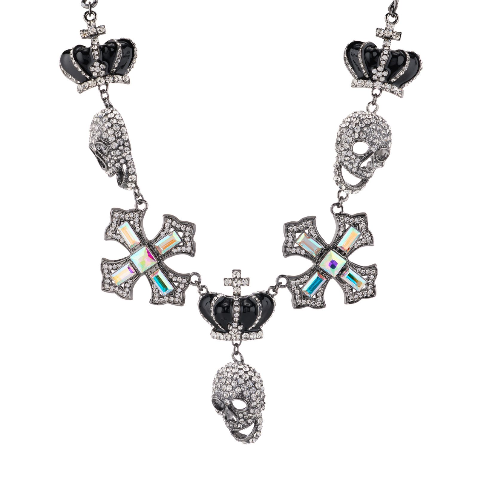 Butler & Wilson Multi Skull Charm Necklace