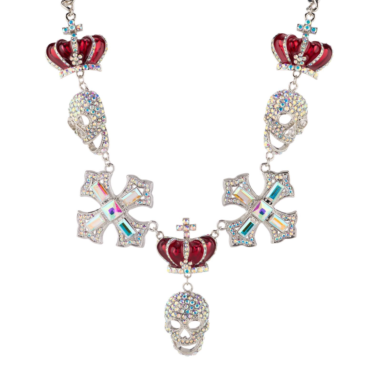 Butler & Wilson Multi Skull Charm Necklace