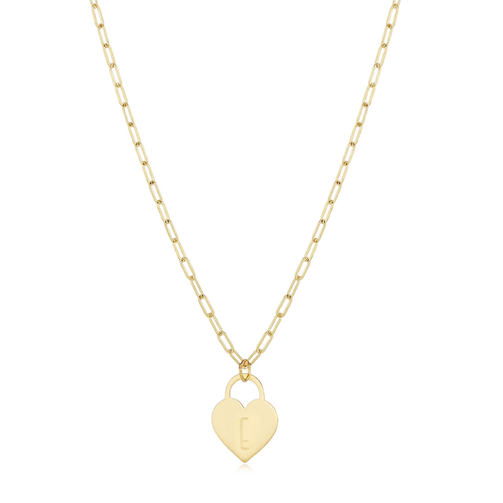 GOLD 9ct Italian Gold Paperclip Initial Necklace 1.36g