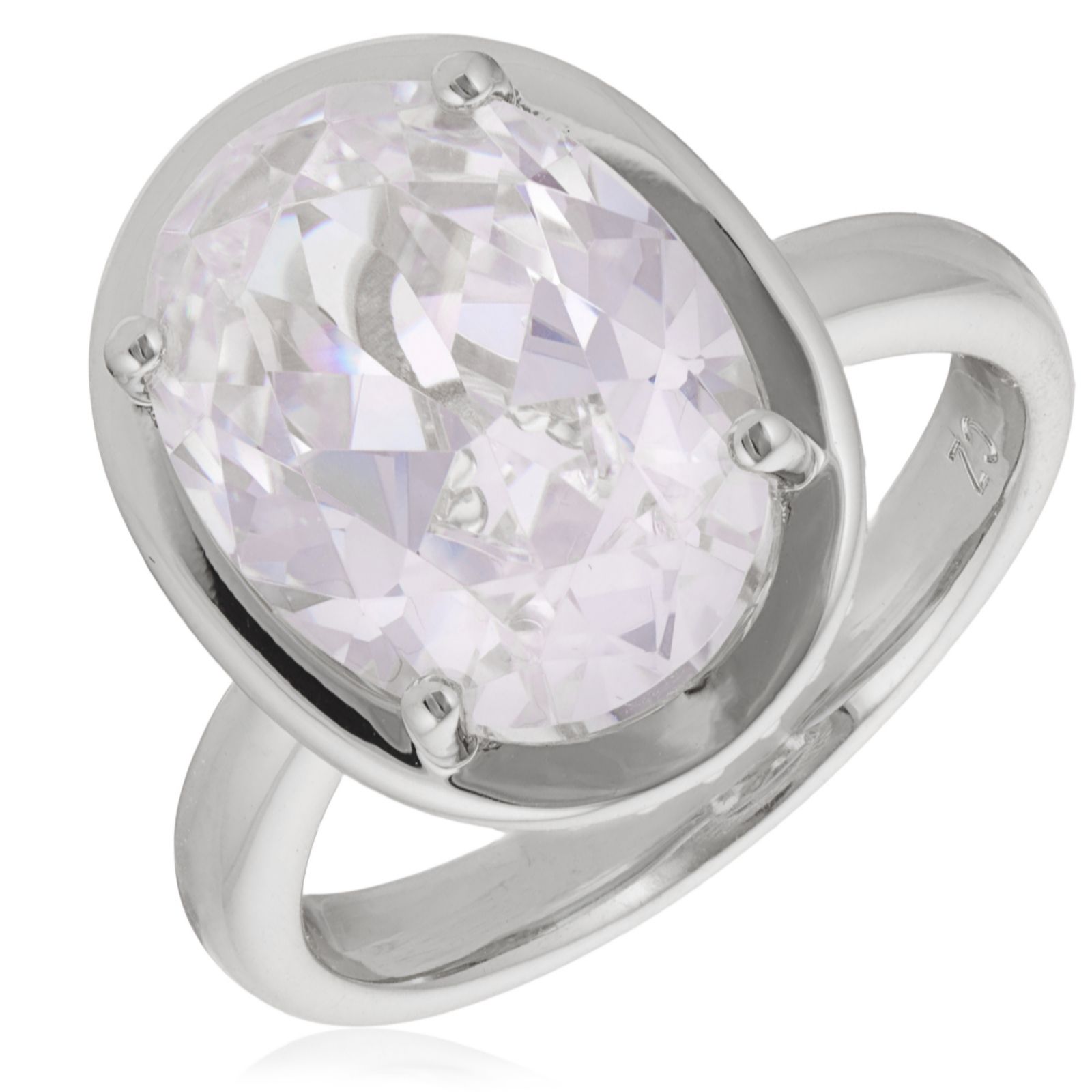 Paul Costelloe for Diamonique Oval Pave Cocktail Ring