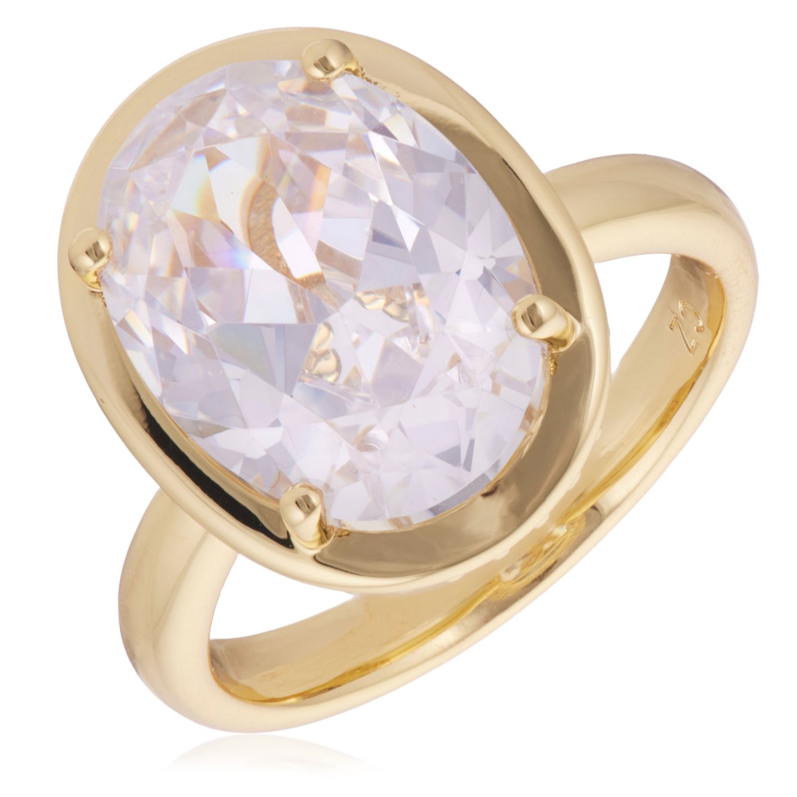 Paul Costelloe for Diamonique Oval Pave Cocktail Ring