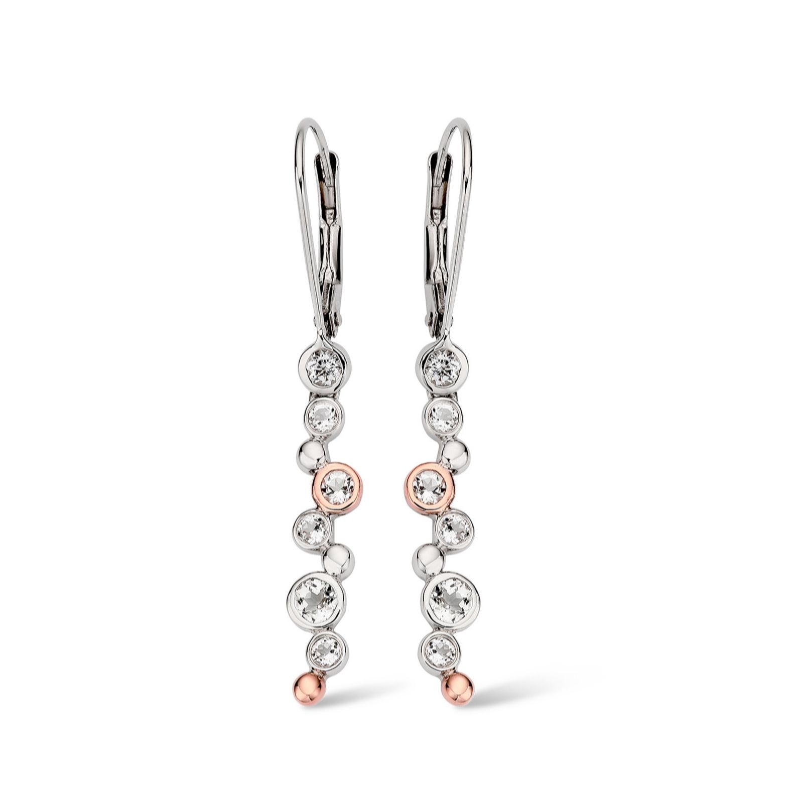 Clogau Celebration Sterling Silver Drop Earrings with Topaz