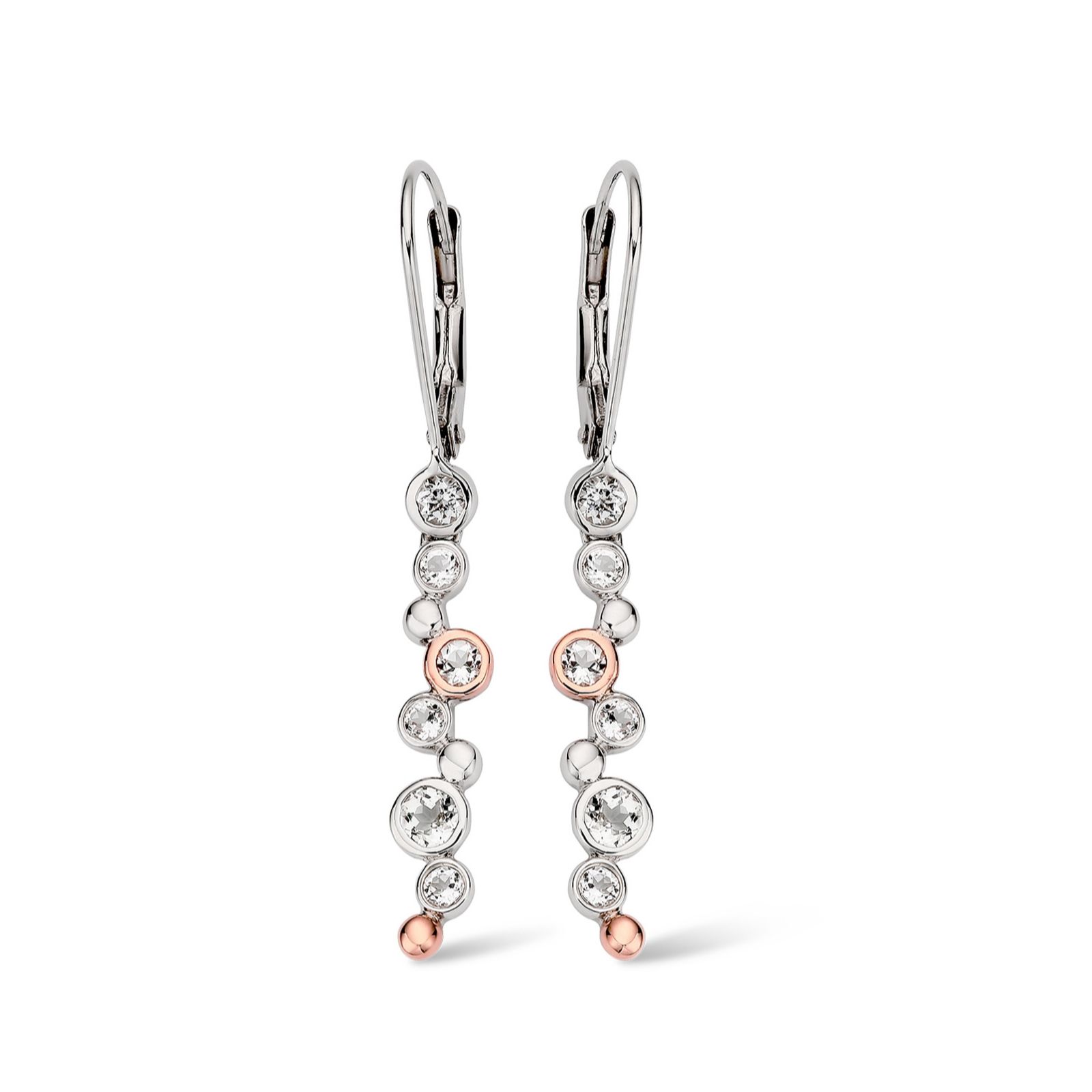 Clogau Celebration Sterling Silver Drop Earrings with Topaz