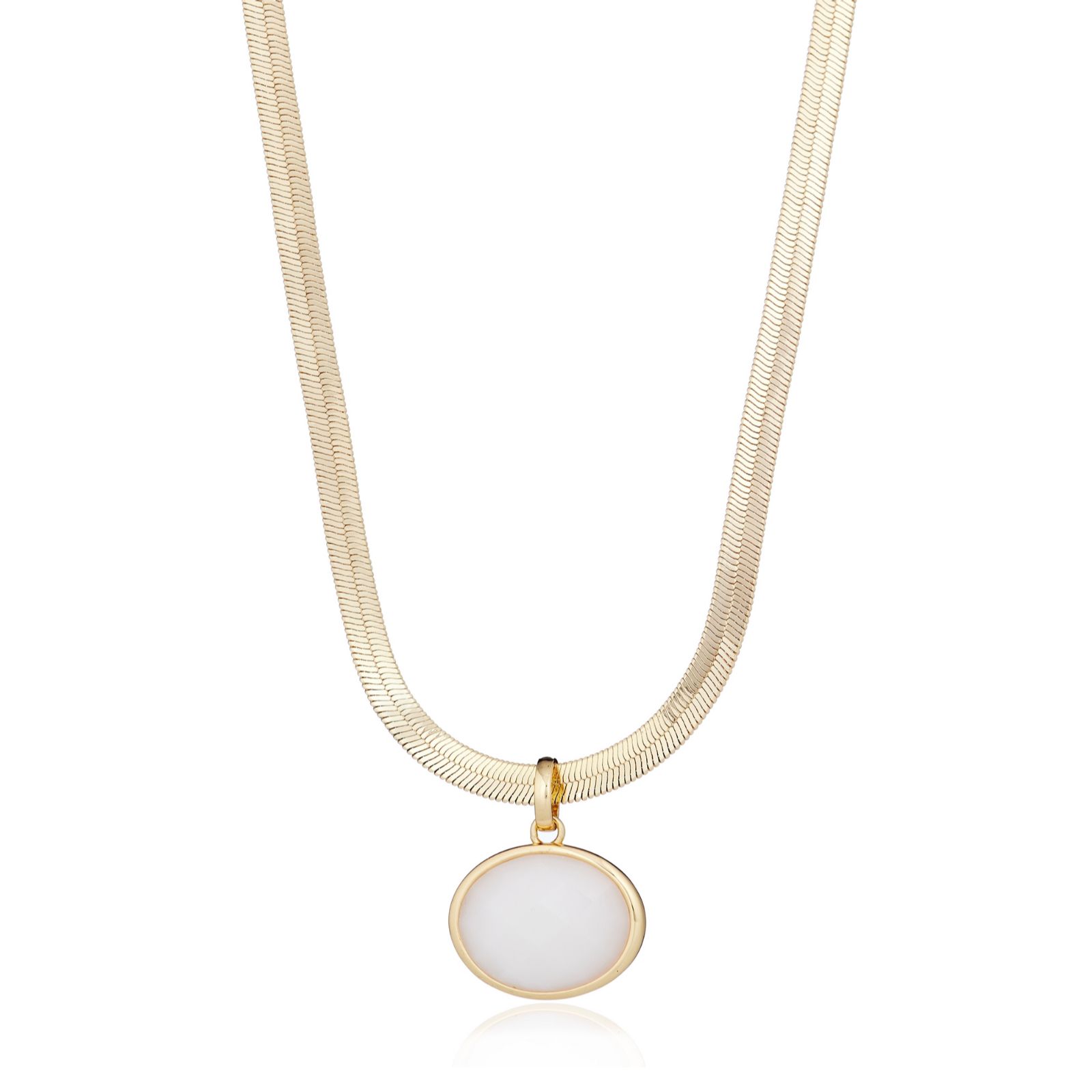 Malika Semi Precious Snake Chain Pendant Necklace