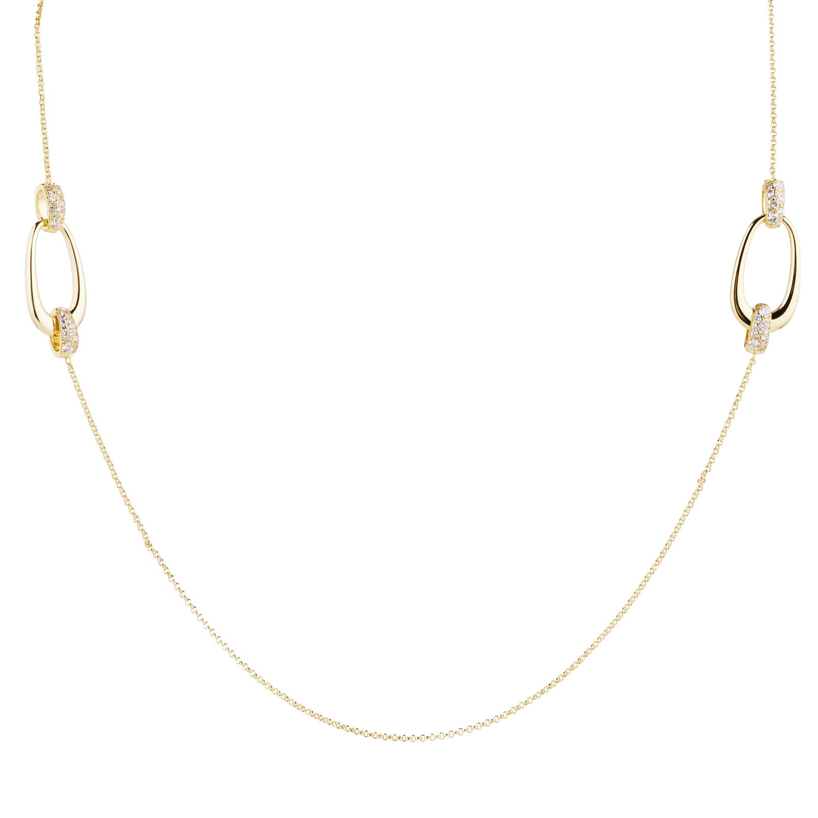 Diamonique Edit 2ct tw Pave Link Long Necklace
