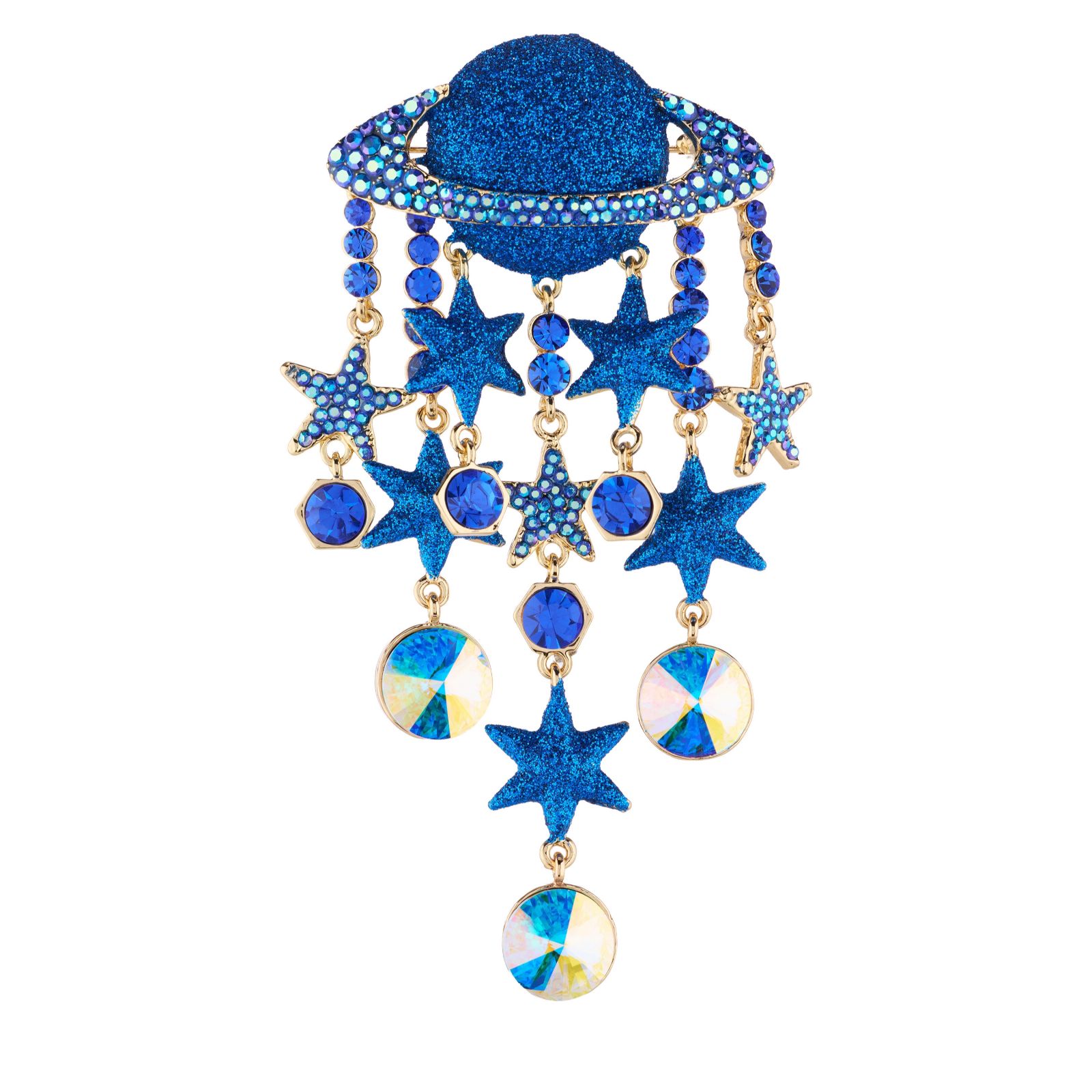 Butler & Wilson Cascading Crystals Saturn Brooch
