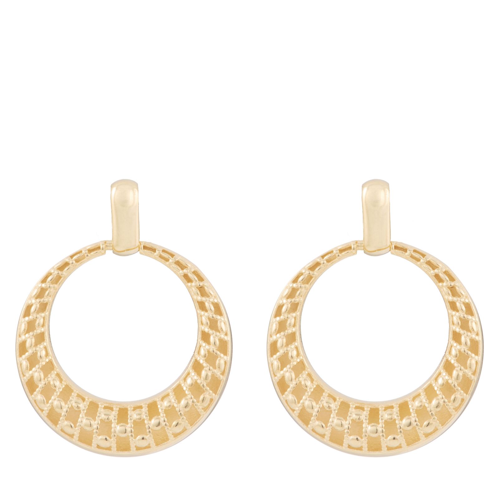 GOLD 9ct Italian Gold Round Drop Earrings