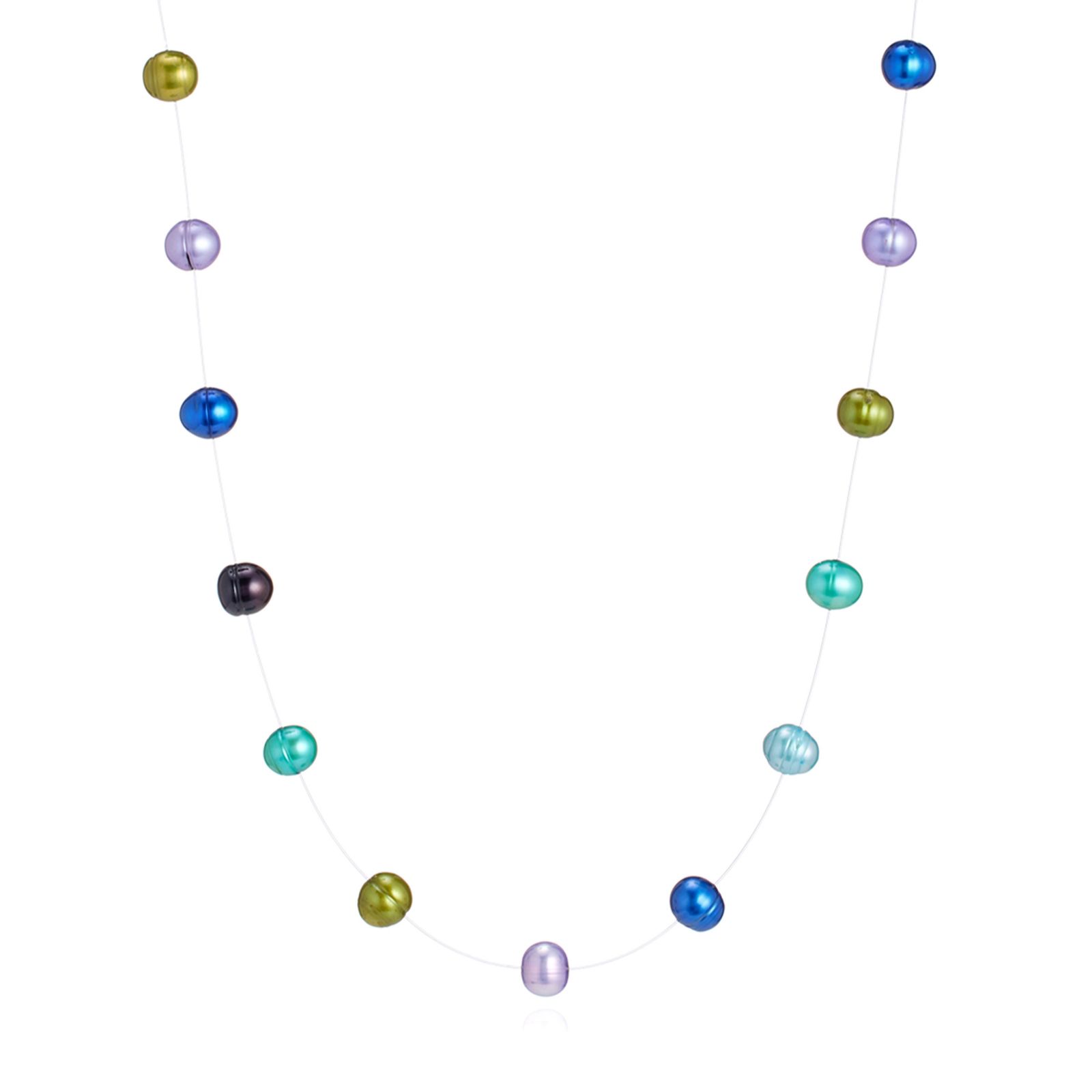 Lara Pearl 6-7mm Cultured Pearl Floating Necklace Sterling Silver