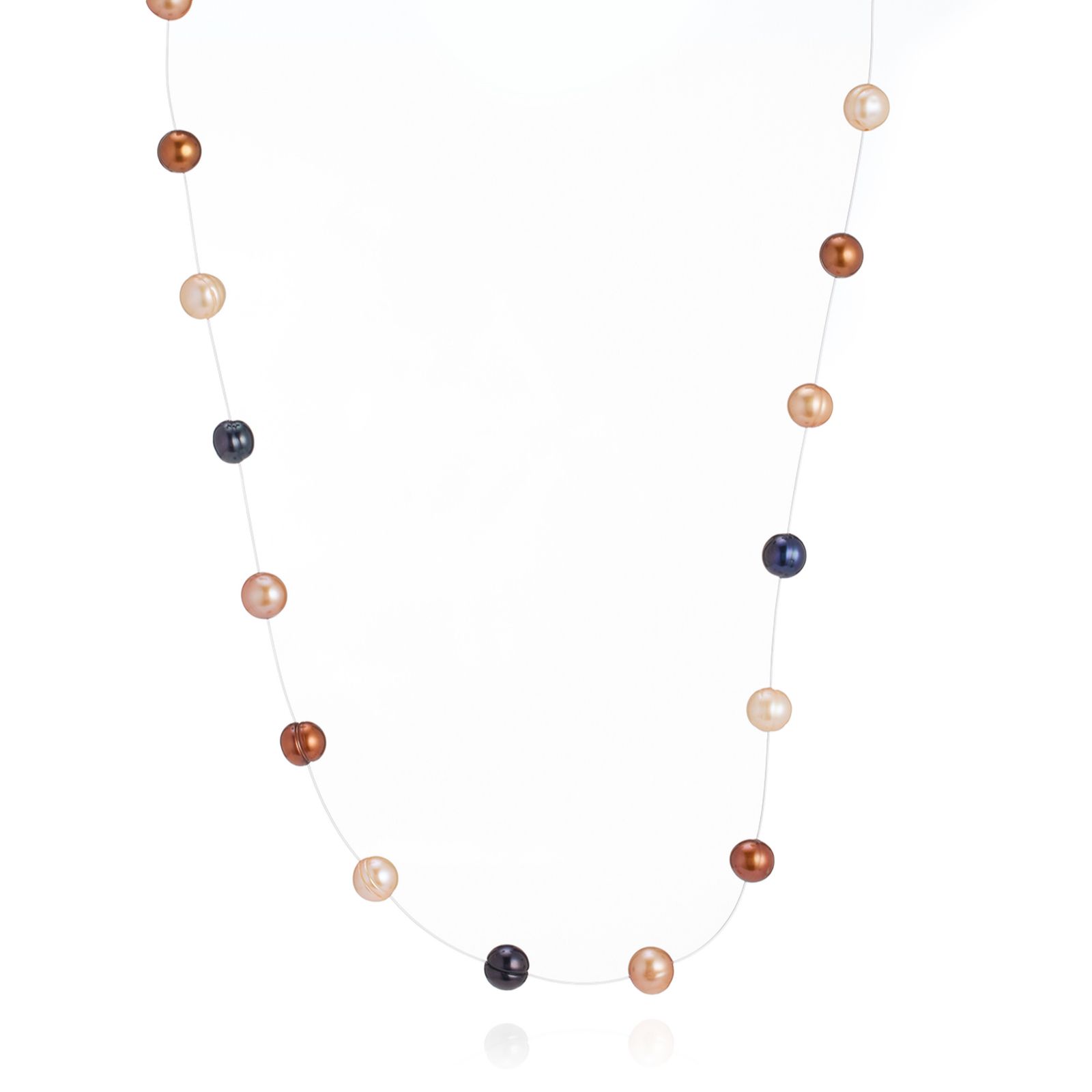 Lara Pearl 6-7mm Cultured Pearl Floating Necklace Sterling Silver
