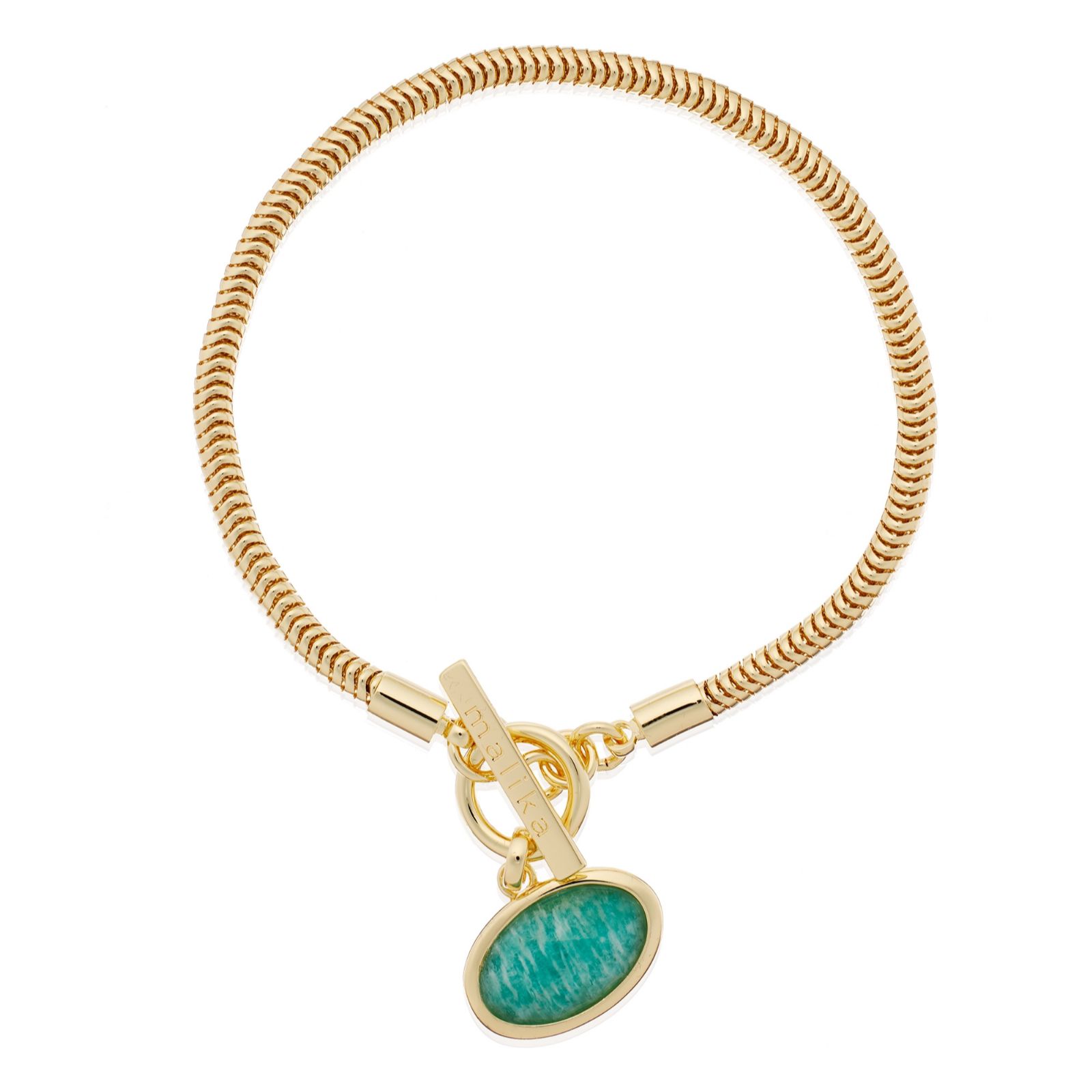 Malika Semi Precious Snake Chain Bracelet