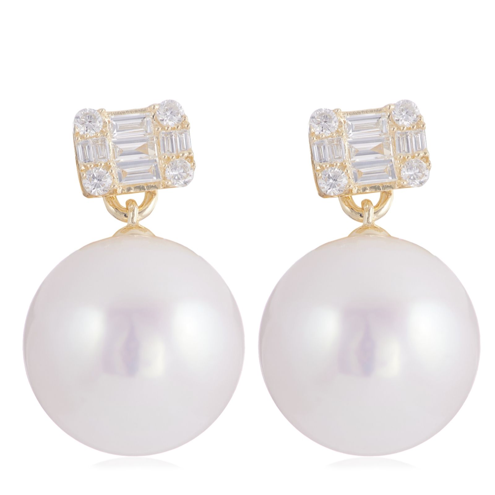 Lara Pearl 0.34ct Lab Grown Diamond &11mm Ming Pearl Earrings