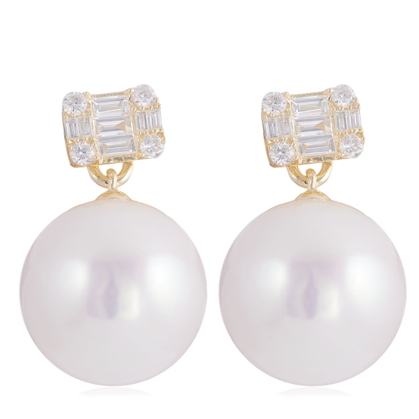 Lara Pearl 0.34ct Lab Grown Diamond & 11mm Ming Pearl Earrings