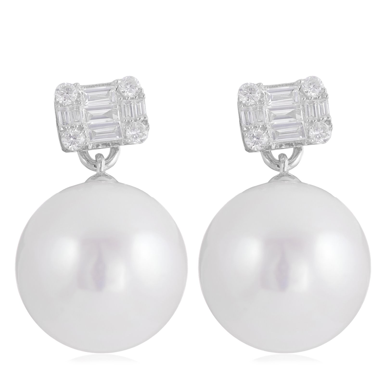 Lara Pearl 0.34ct Lab Grown Diamond & 11mm Ming Pearl Earrings