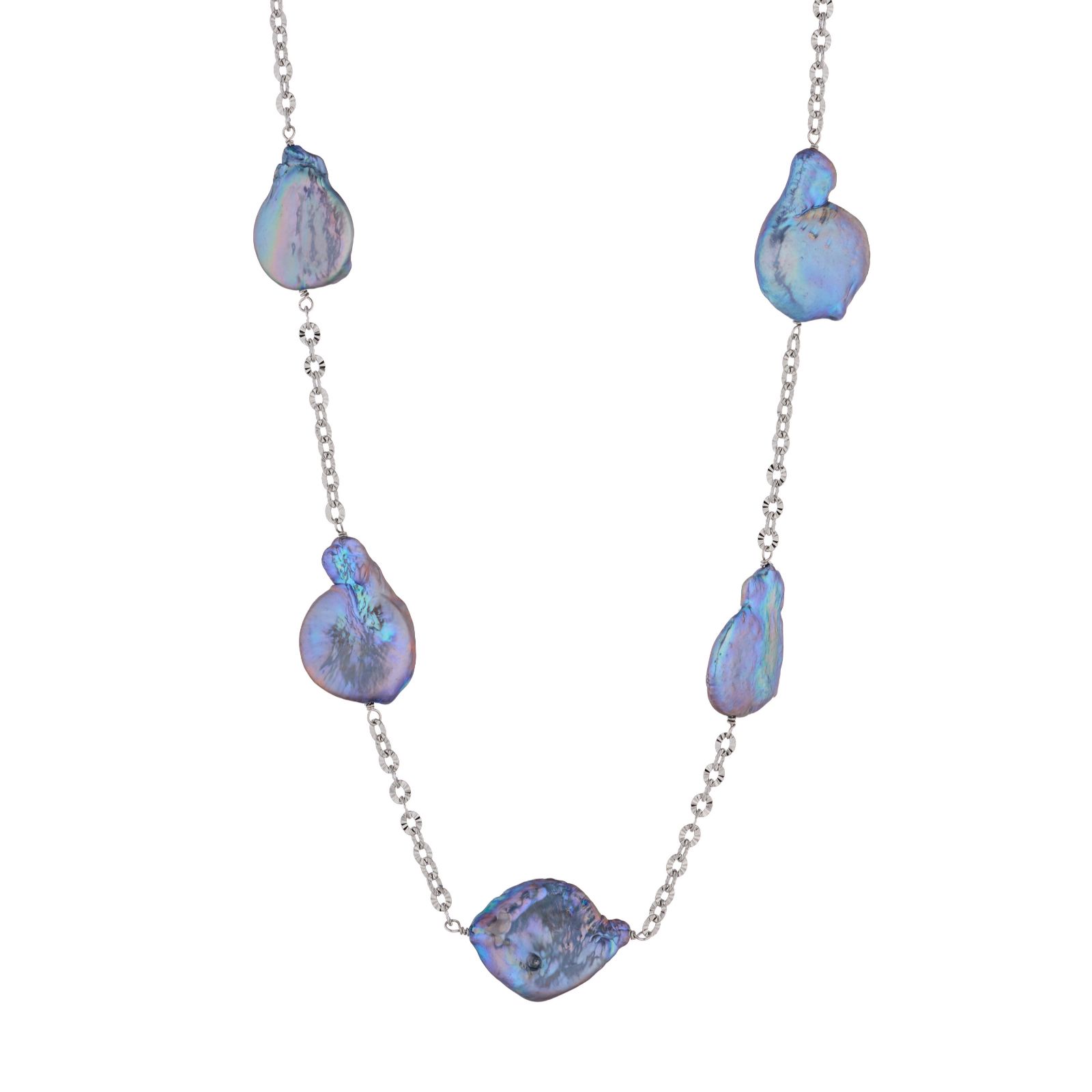 Lara Pearl Private Reserve 20mm River Rock Pearl Necklace Stainless Steel