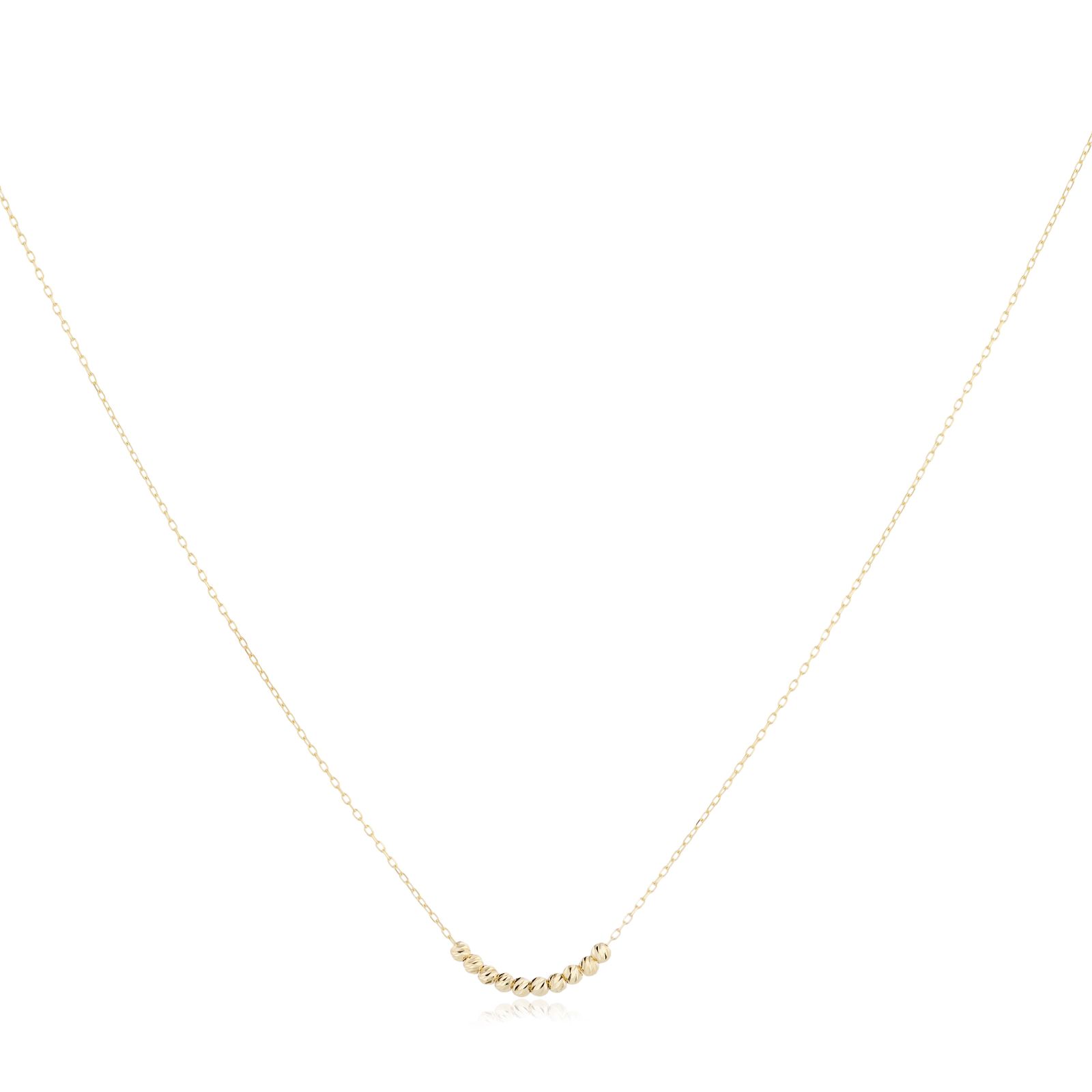 GOLD 9ct Italian Gold Dual Beaded Necklace 0.7g