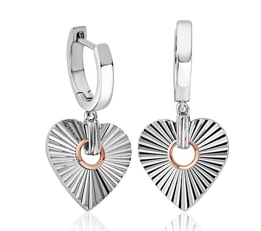 Cariad Horizon Heart Earrings Sterling Silver & 9ct Gold