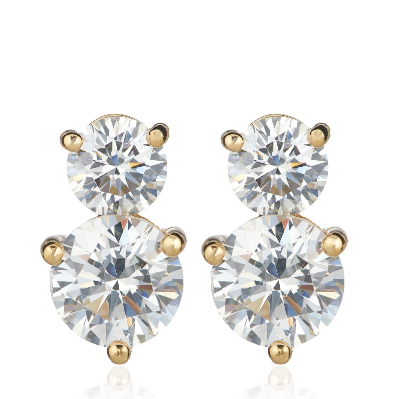 Diamonique 2.5ct tw Round Stud Earrings Sterling Silver