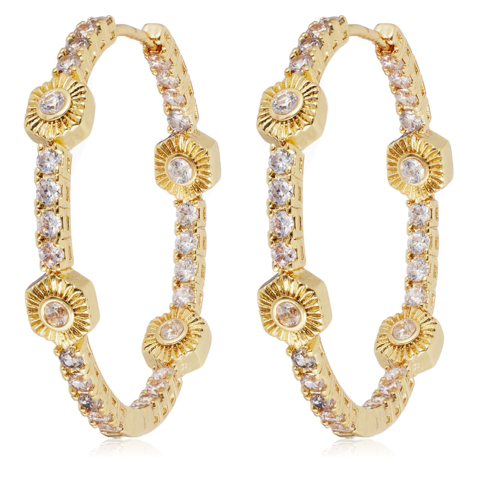 Tess Daly My Jewellery List Pure and Simple Hexagon Tennis Hoop Earring