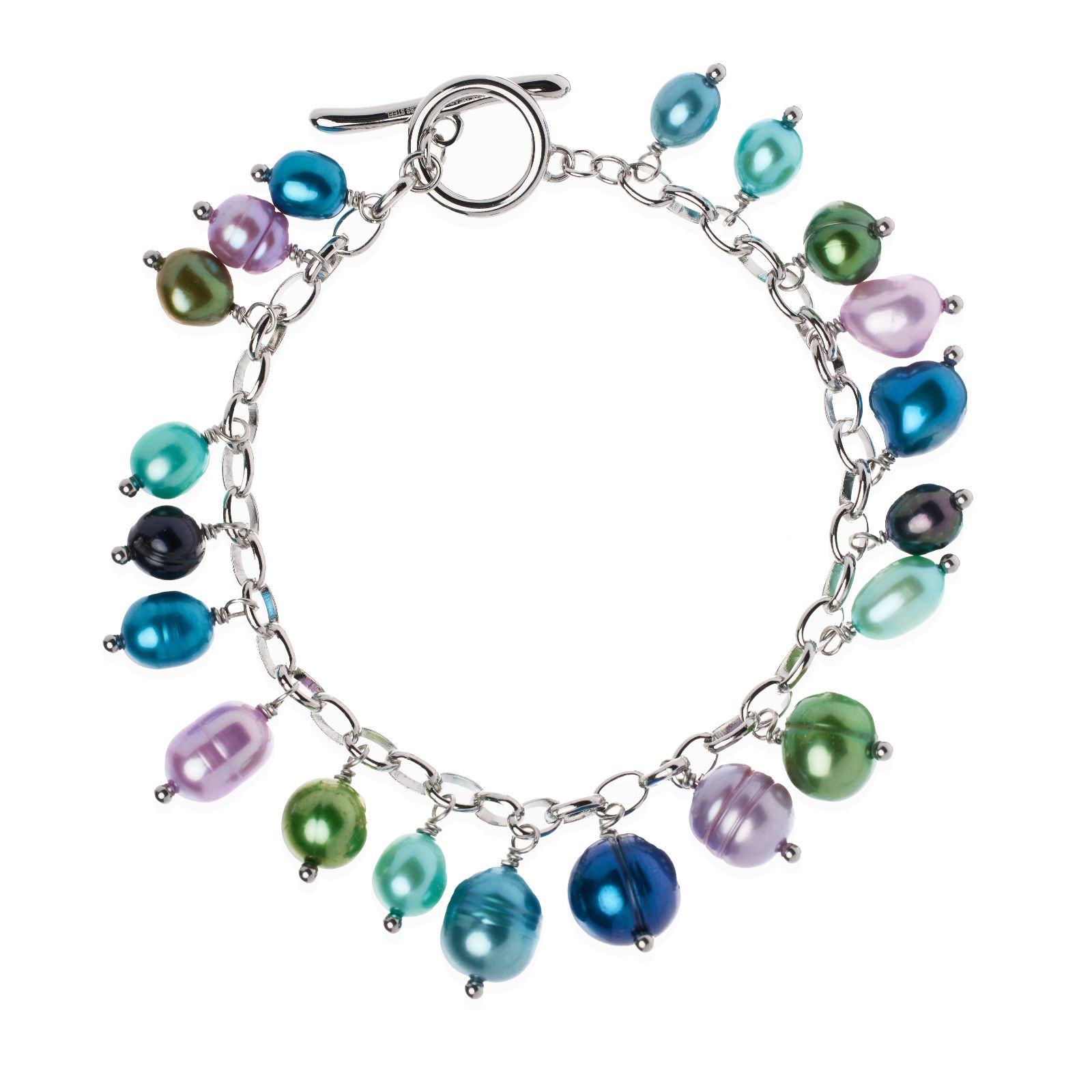 Lara Pearl 5-9mm Cultured Pearl Pourri Stainless Steel Bracelet